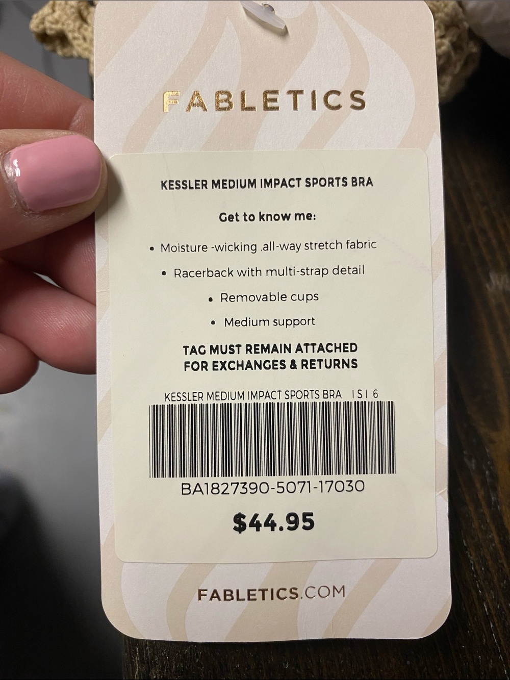 Fabletics Kessler Medium Impact Raspberry Racerback Sports Bralette - Picture 8 of 8